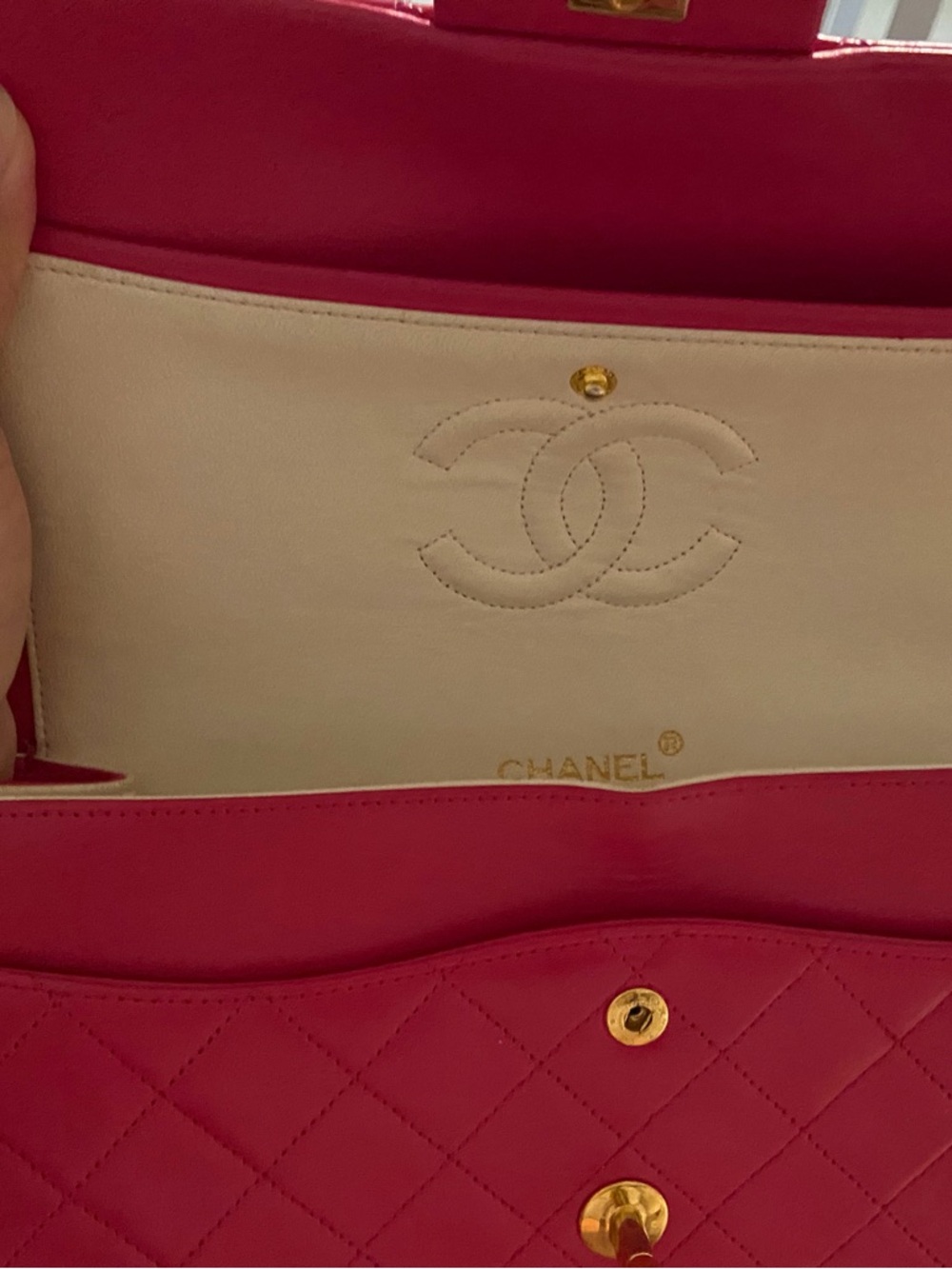 CHANEL Hot Pink Quilted Shoulder Bag with Chain Strap - Picture 13 of 13